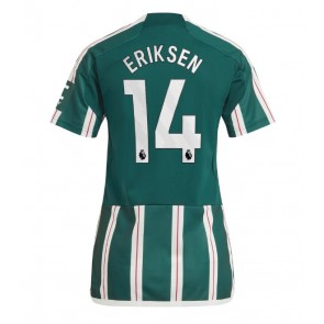 Lacne Ženy Futbalové dres Manchester United Christian Eriksen #14 2023-24 Krátky Rukáv - Preč